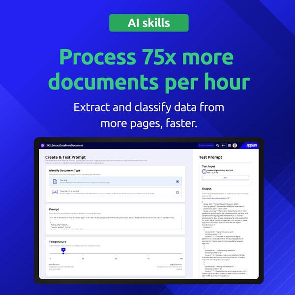 Appian 25.1 Supercharges Enterprise Scalability with 75x Faster AI-Powered Document Processing